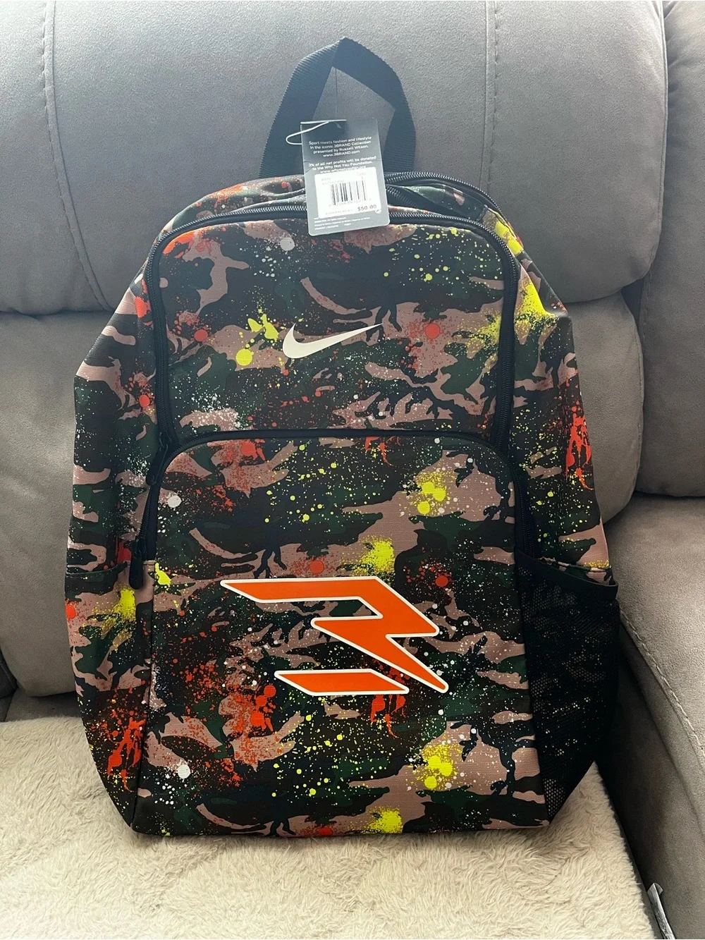 Nike 3BRAND Russell Wilson Camo Backpack NWT 15” Laptop School Gym Bag